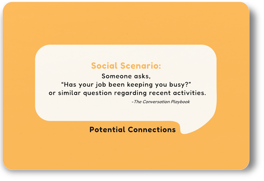 Flashcard example addressing the common "Where are you from?" question, offering various ways to respond confidently, authentically, empathetically, humorously, and positively to get to know someone. (Front side)
