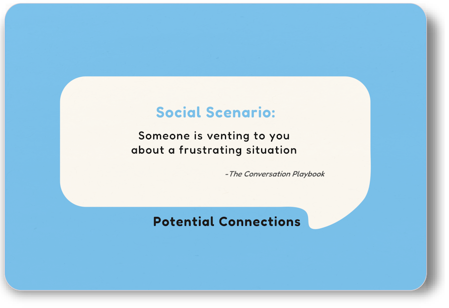 The front of the example flash card describing the scenario.