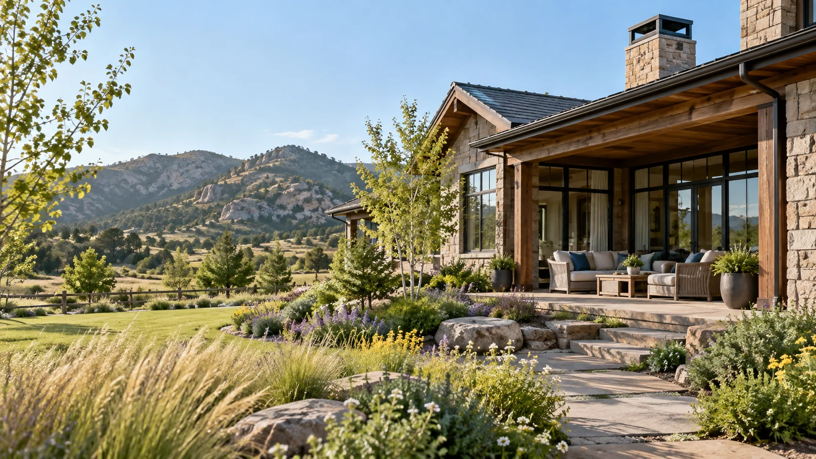 Mountain-area home and garden, illustrating shared property estate planning