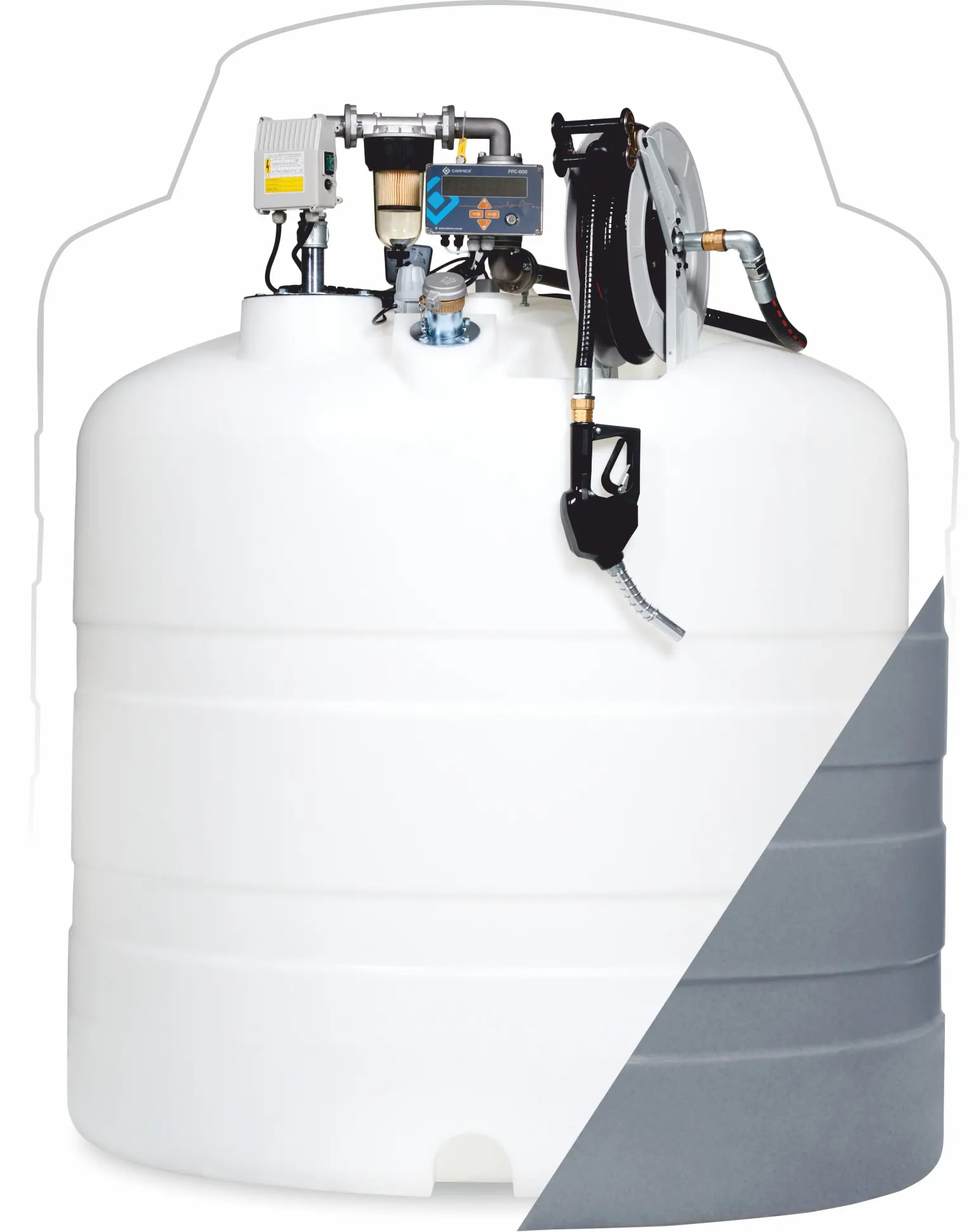Coupe de face de la cuve pour Gasoil SWIMER Tank ECO-Line