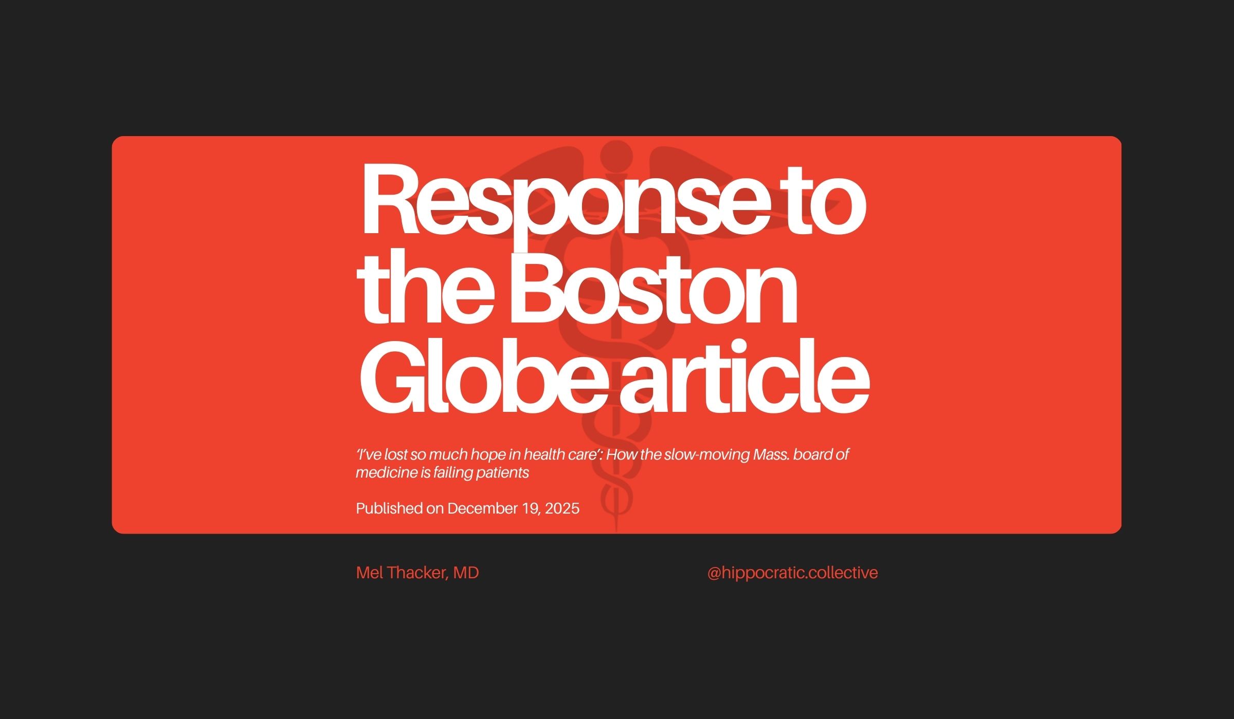 response to boston globe