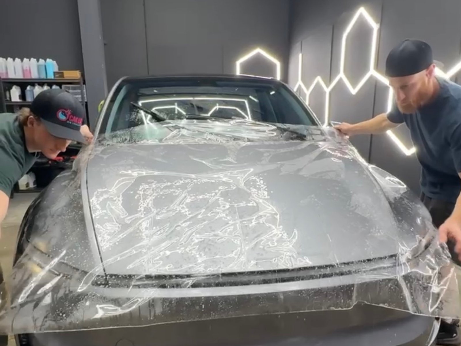 Tesla receiving Full Front Paint Protection Film in Fort Collins Colorado