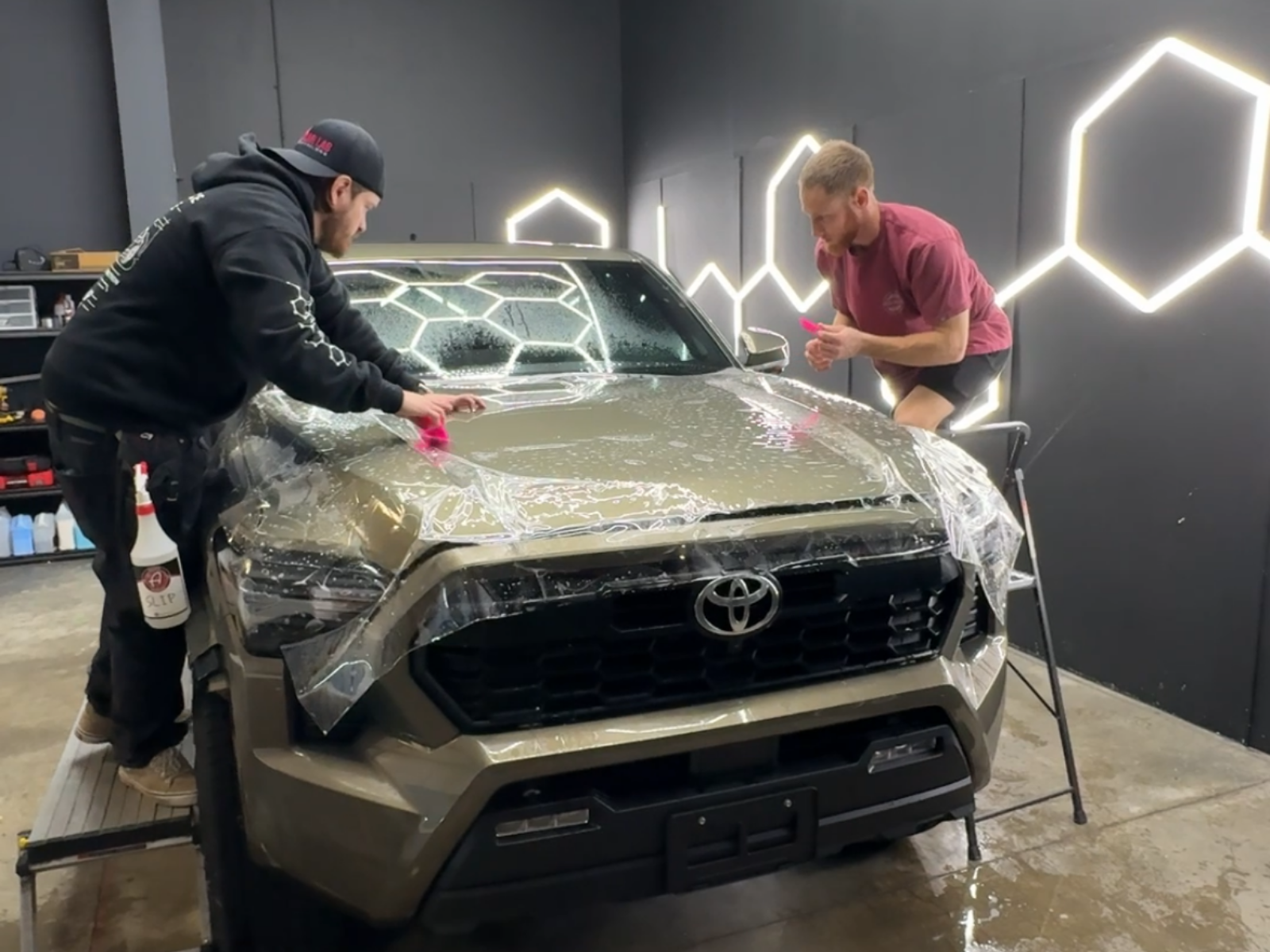 Toyota Tacoma receiving Full Front Paint Protection Film in Fort Collins Colorado