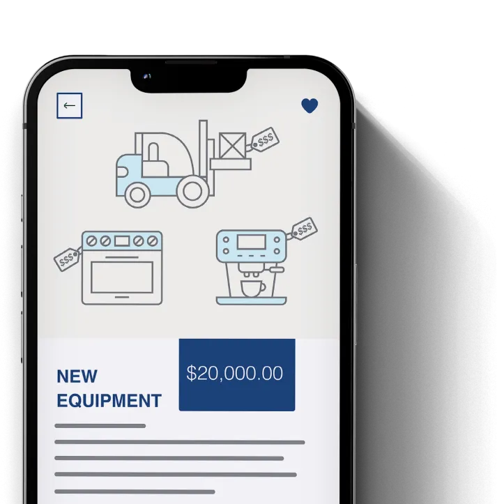 New equipment quote on the screen of a smart phone