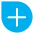 Plus icon with blue background