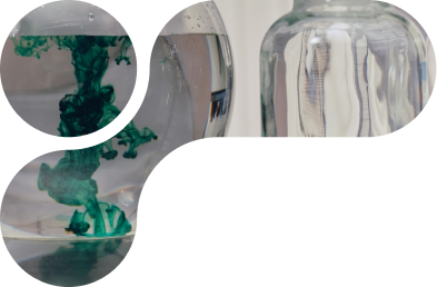 beakers with fluids