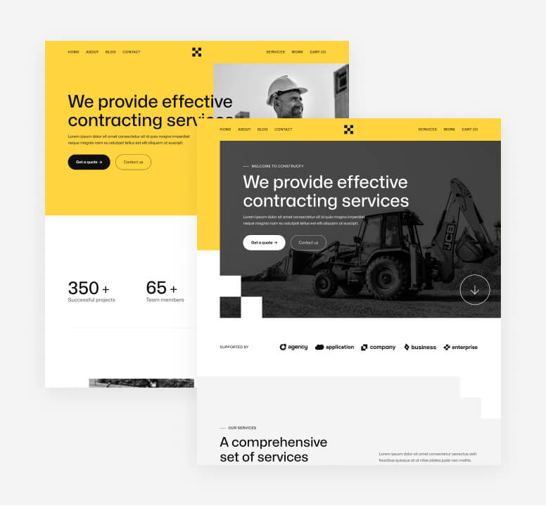 Pages Included - Construcfy X Webflow Template