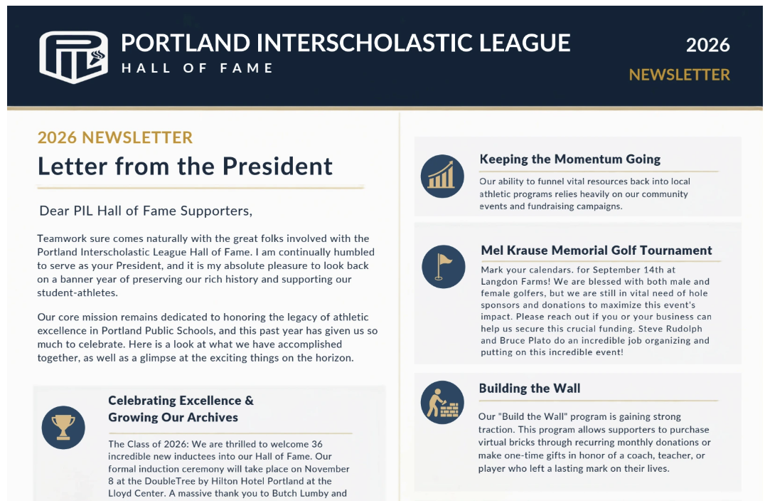 2026 PIL Hall of Fame Annual Newsletter Now Available