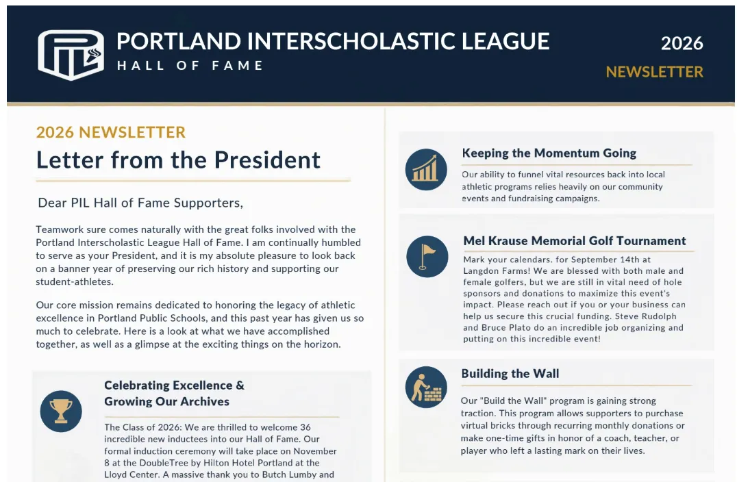 2026 PIL Hall of Fame Annual Newsletter Now Available