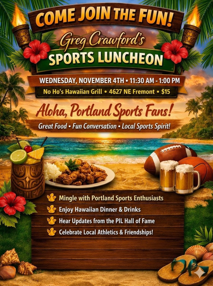 Catch Our Next Sports Luncheon Wednesday, Nov. 4, 2026