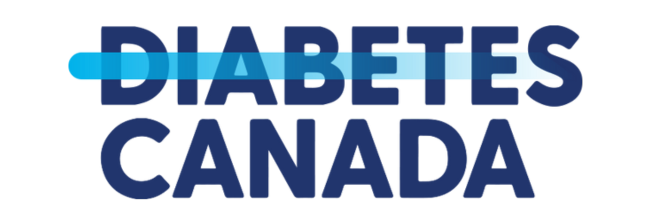 Diabetes Canada logo with the word diabetes in dark blue crossed by a horizontal blue line, and the word Canada below in dark blue.
