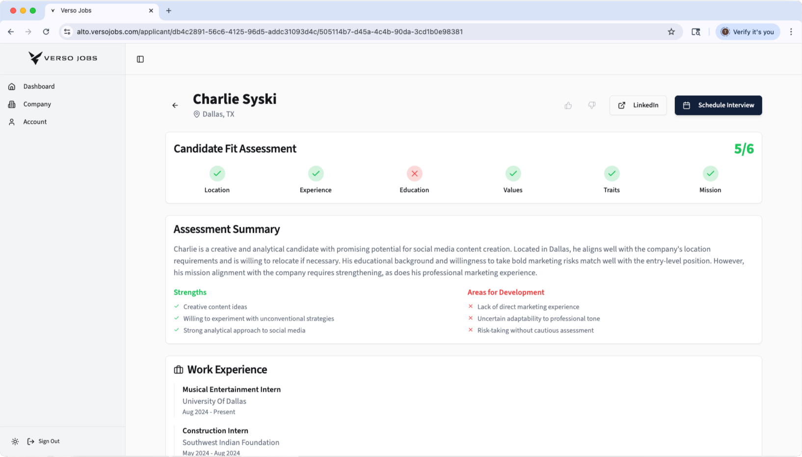 Dashboard mockup