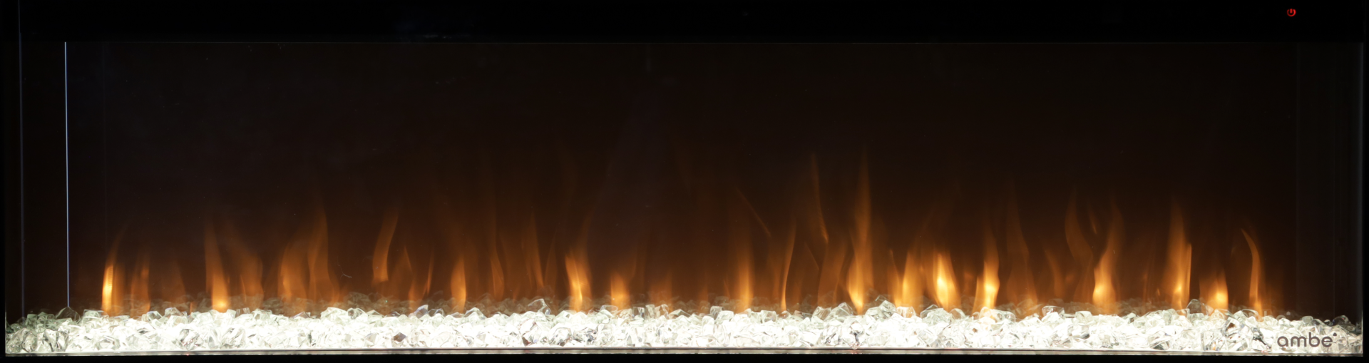 Ambe Clear Acrylic Linear electric fireplace fuel bed