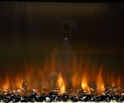 Square Black Acrylic electric fireplace fuel bed