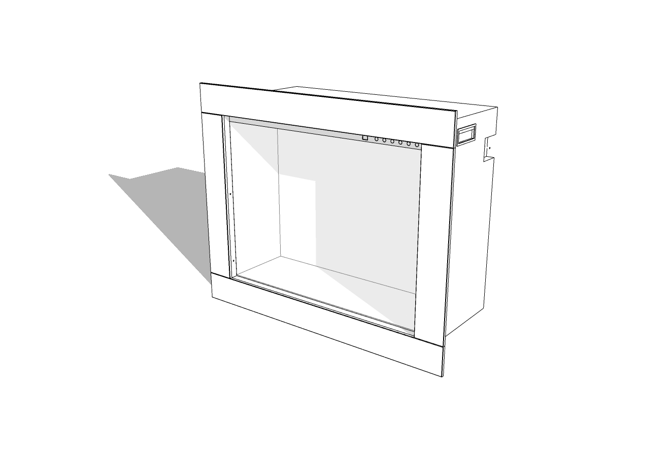 Ambe Square30 Electric Fireplace White Sketch
