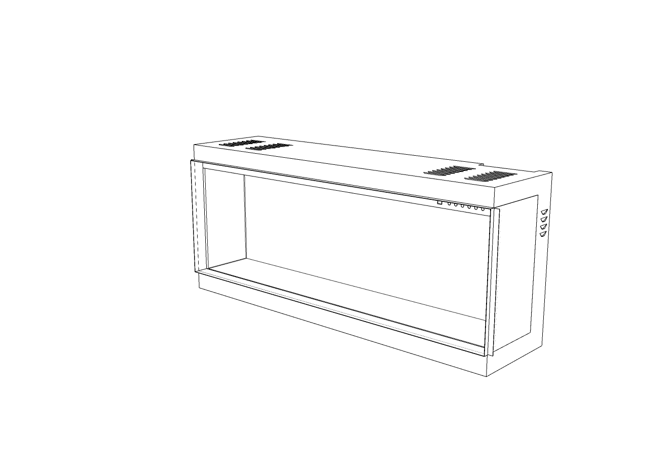 Ambe Multi49 Electric Fireplace White Sketch