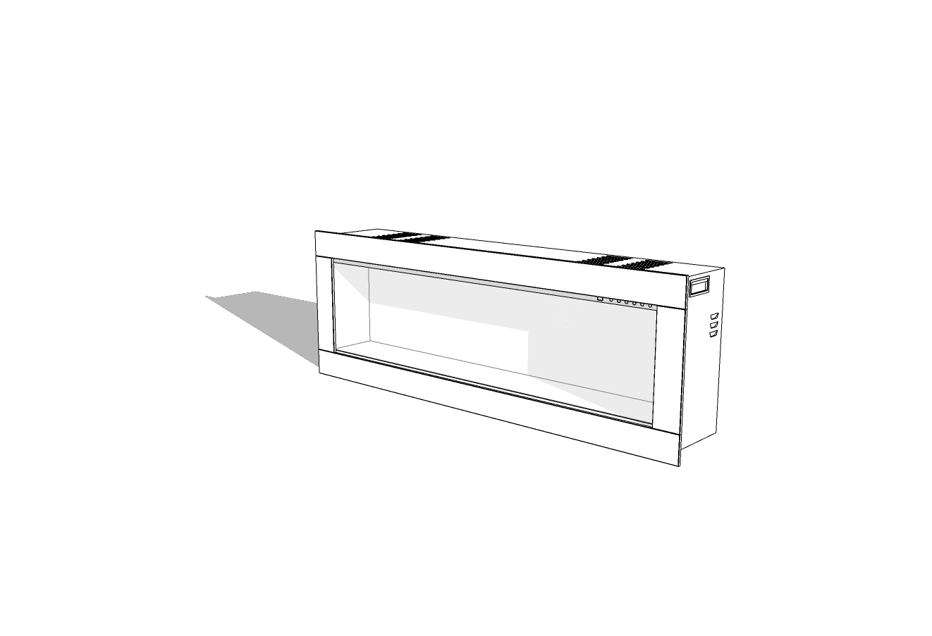 Ambe Linear 50 Deep Electric fireplace White Sketch