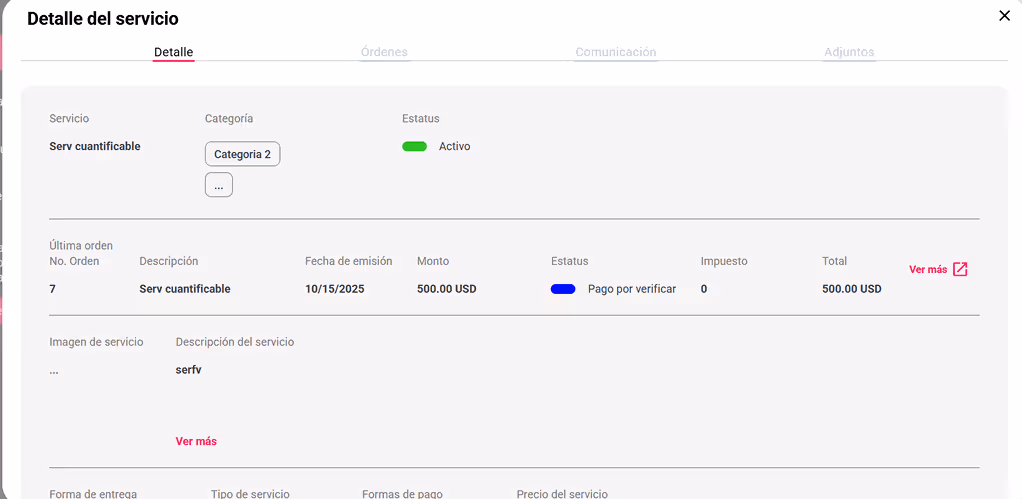 Imagen de detalle del servicio.