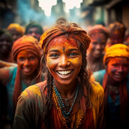 A vibrant cultural festival with people celebrating, symbolizing cultural adaptation in localization strategies.