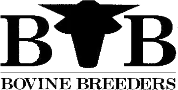 Black logo with letters B and B separated by a silhouette of a bovine head, with the text 'Bovine Breeders' underneath.