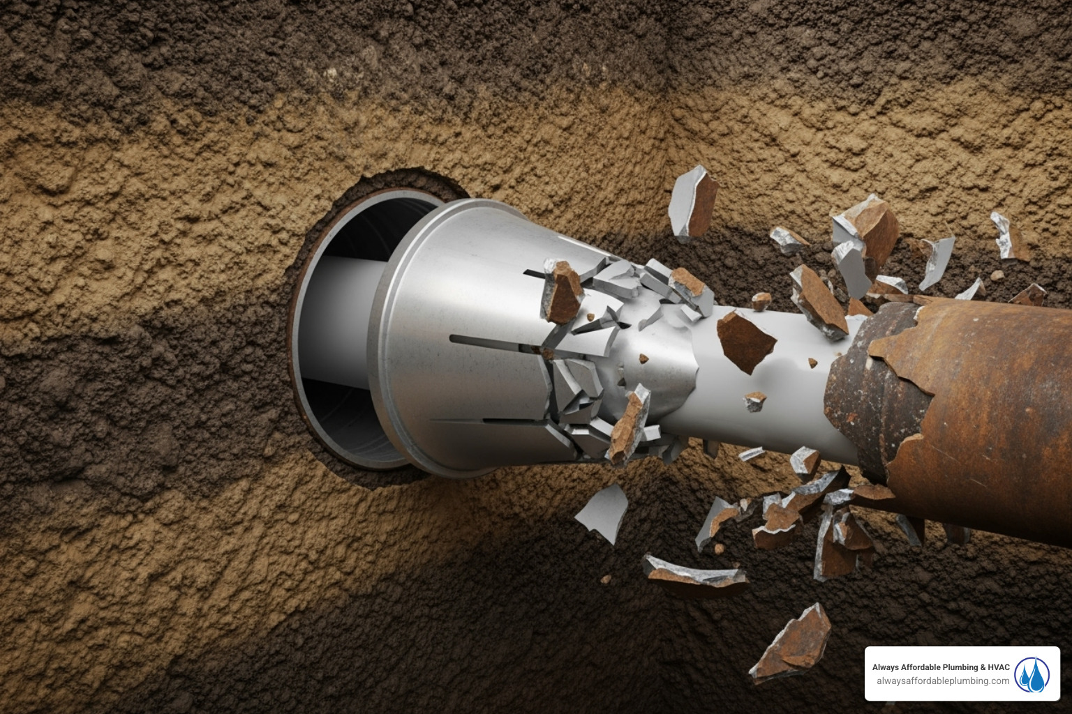 pipe bursting process - trenchless sewer repair elk grove ca