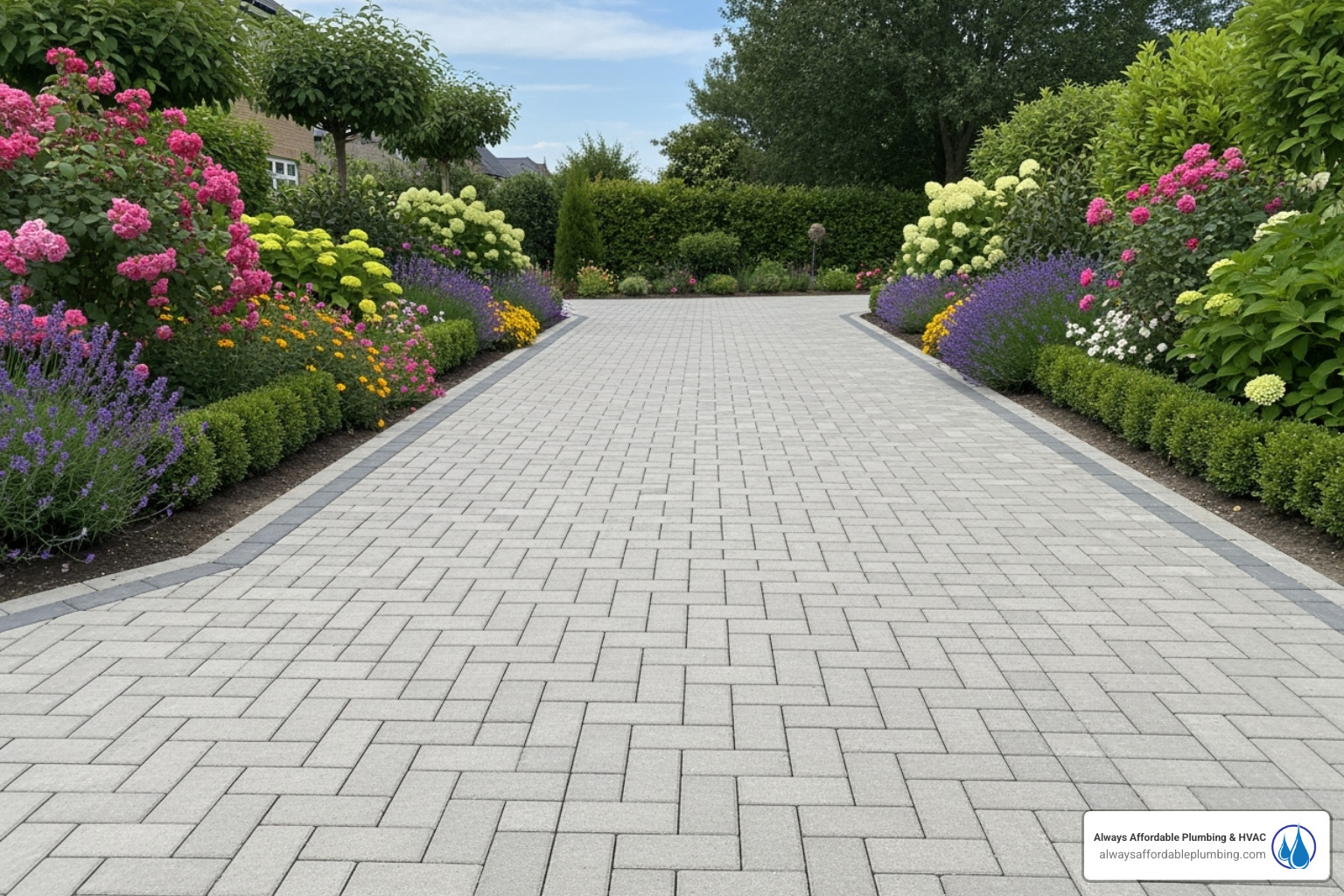 preserved driveway and garden - trenchless sewer repair elk grove ca