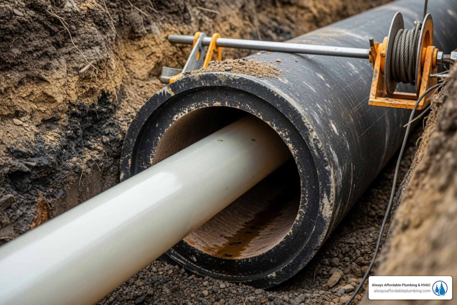 seamless trenchless pipe liner being installed - sewer inspection folsom ca seamless trenchless pipe liner being installed - sewer inspection folsom ca
