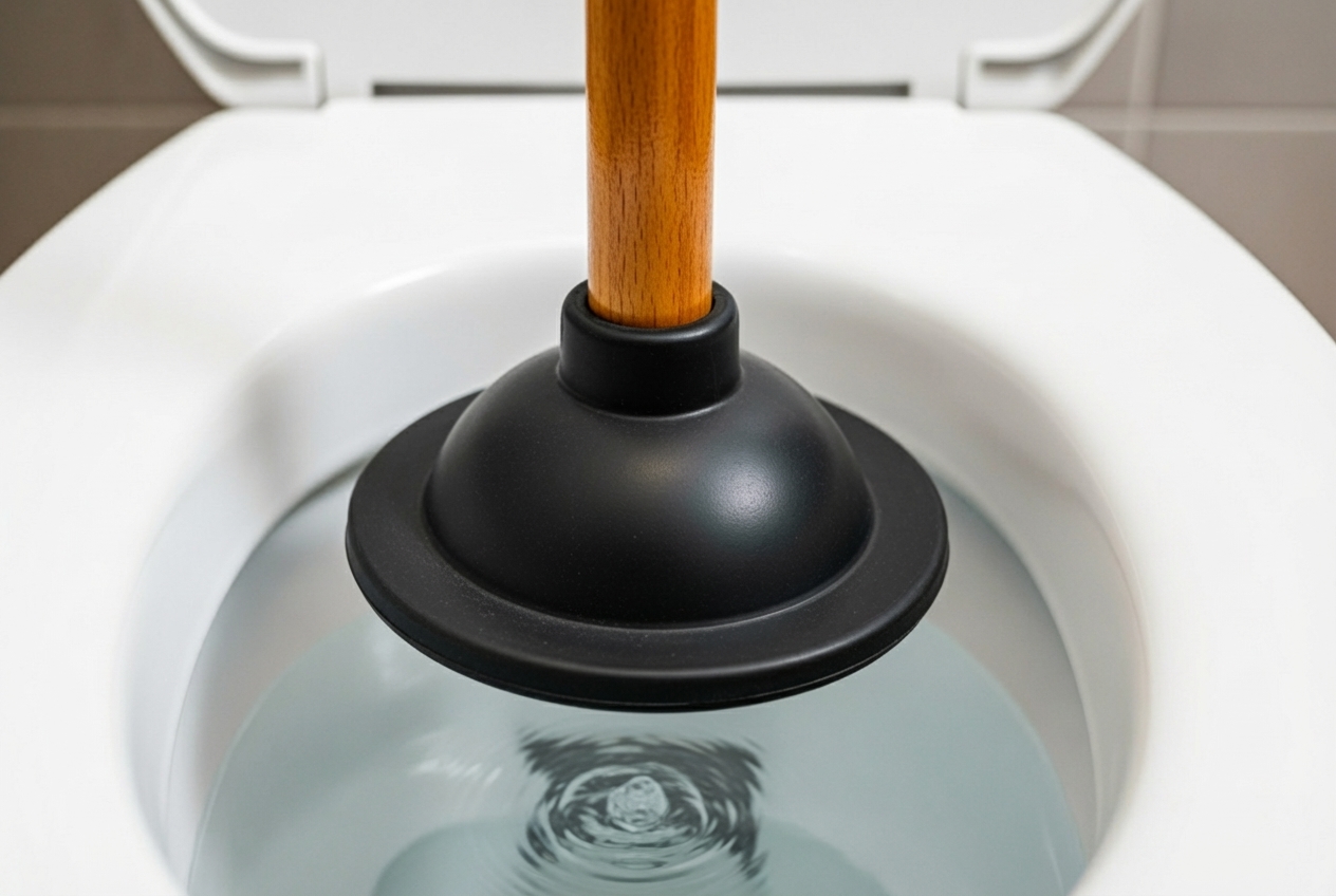 How to Fix Clogged Toilets Fast by Using a Plunger