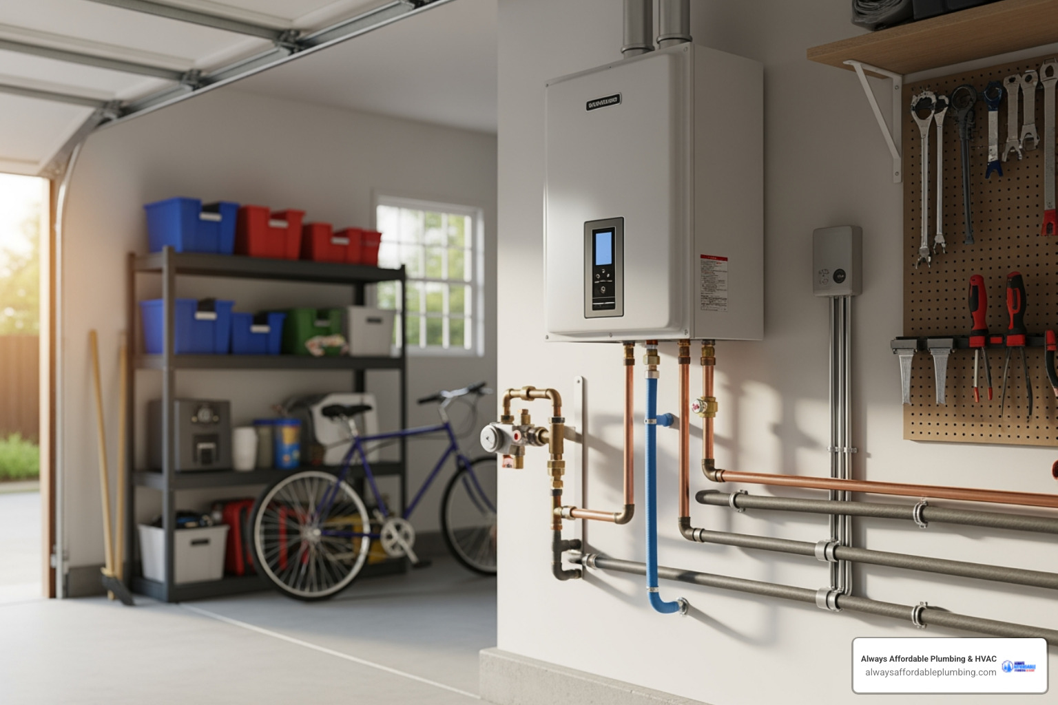 infographic explaining how a tankless water heater provides on-demand hot water vs. a traditional tank - best tankless water heater installation in sacramento, ca