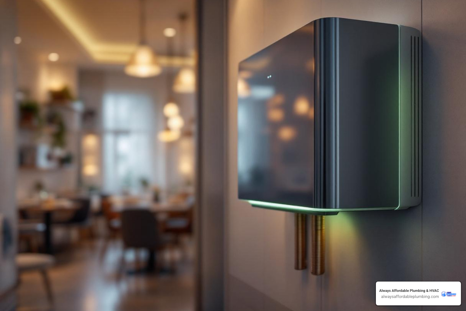 infographic showing the return on investment of commercial tankless water heaters over a 15-20 year period, including energy savings of 20-30%, elimination of standby heat loss, reduced repair frequency, longer equipment lifespan compared to traditional tanks, and potential utility rebates available in Sacramento - commercial tankless water heater installation in sacramento, ca