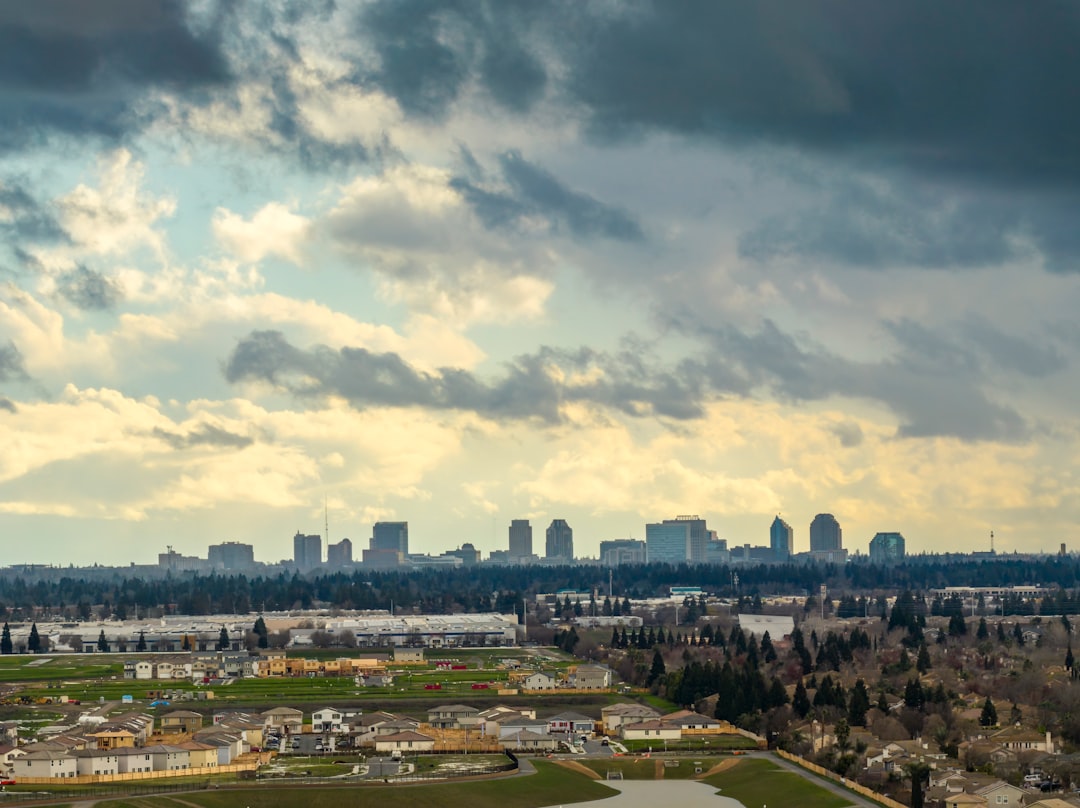 wildfire smoke over the Sacramento skyline