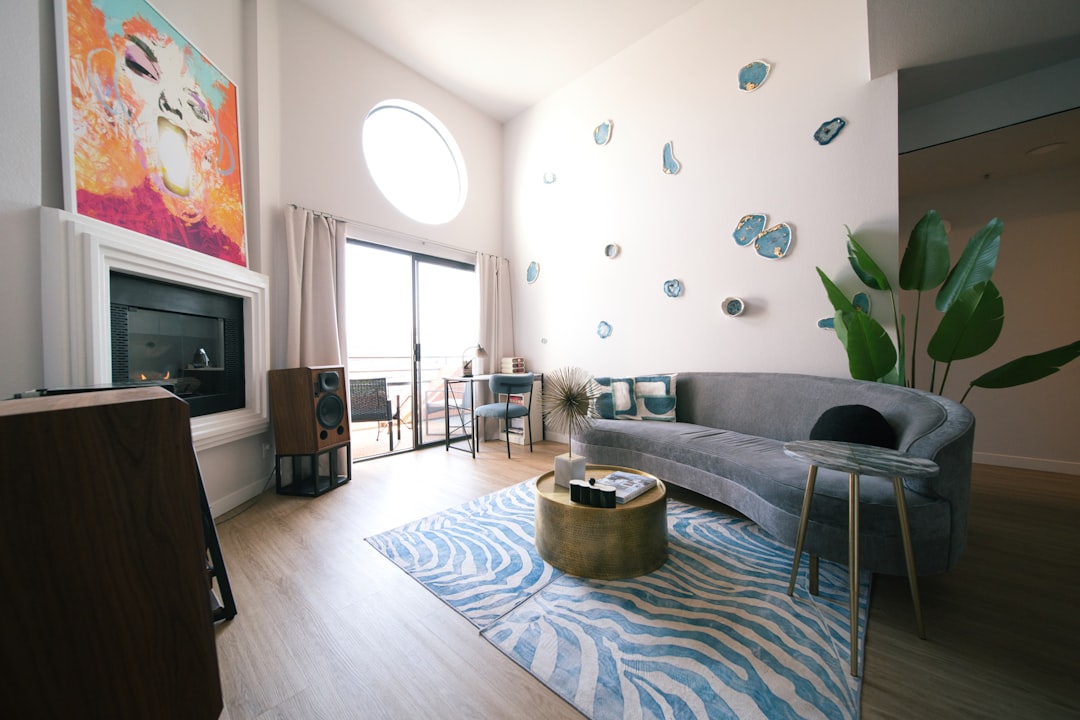 Cozy home interior during a California winter with warm lighting