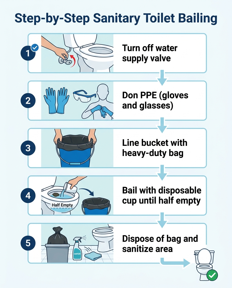 Step-by-Step Sanitary Toilet Bailing