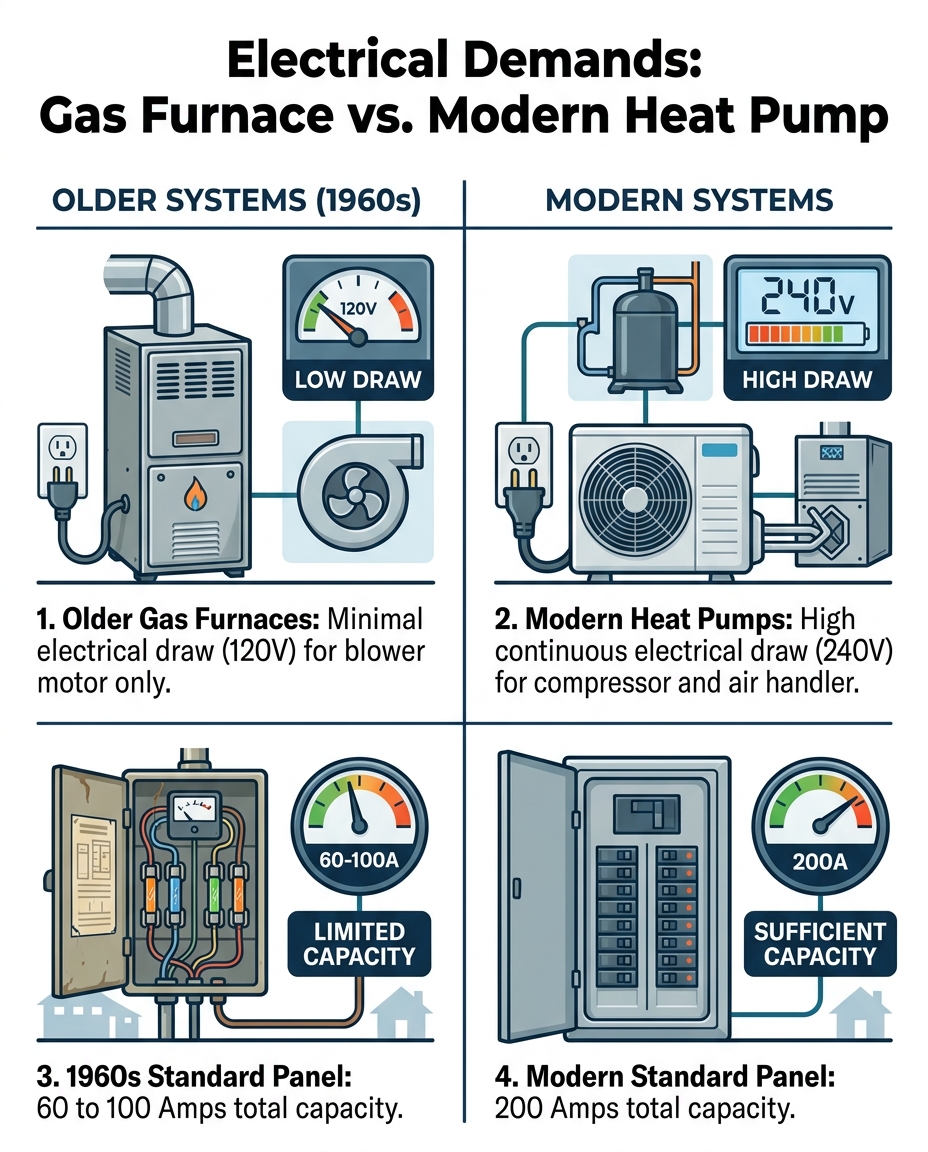 Electrical Demands: Gas Furnace vs. Modern Heat Pump