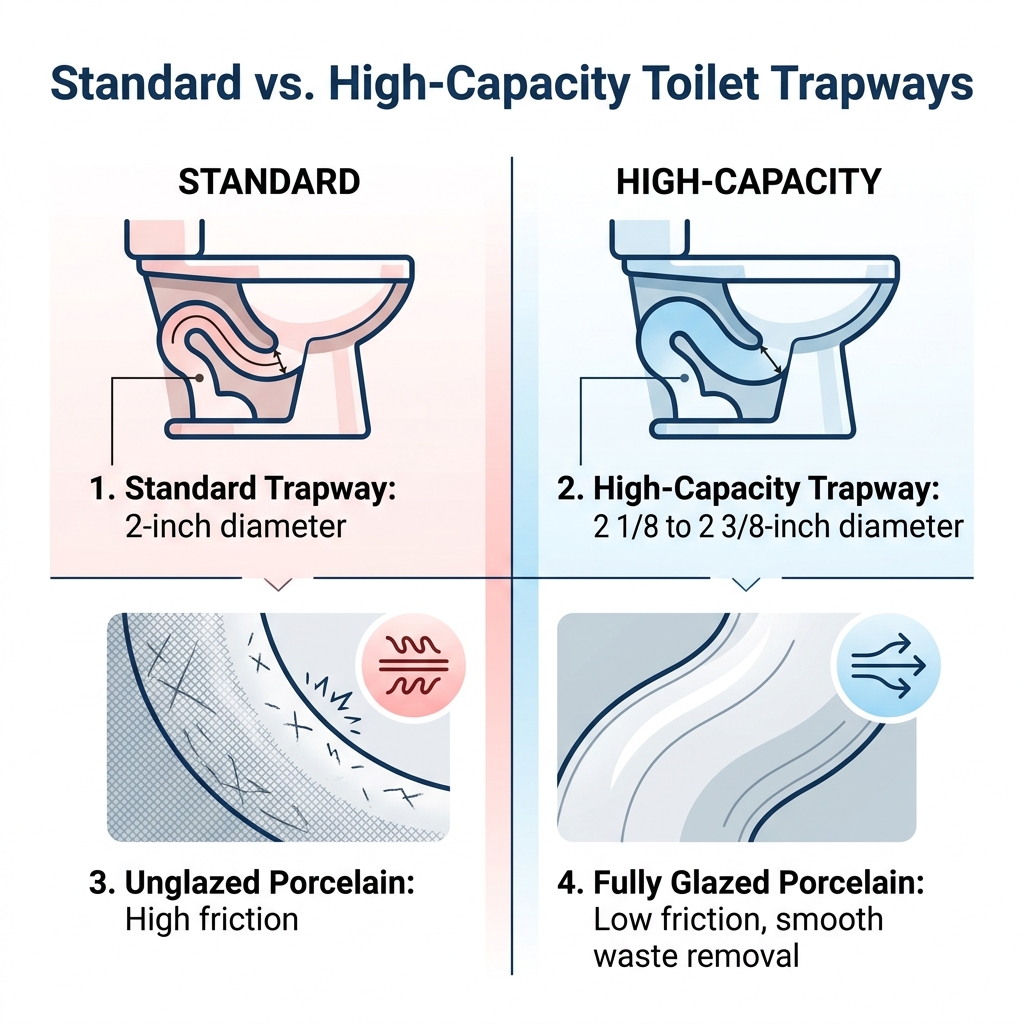 Standard vs. High-Capacity Toilet Trapways