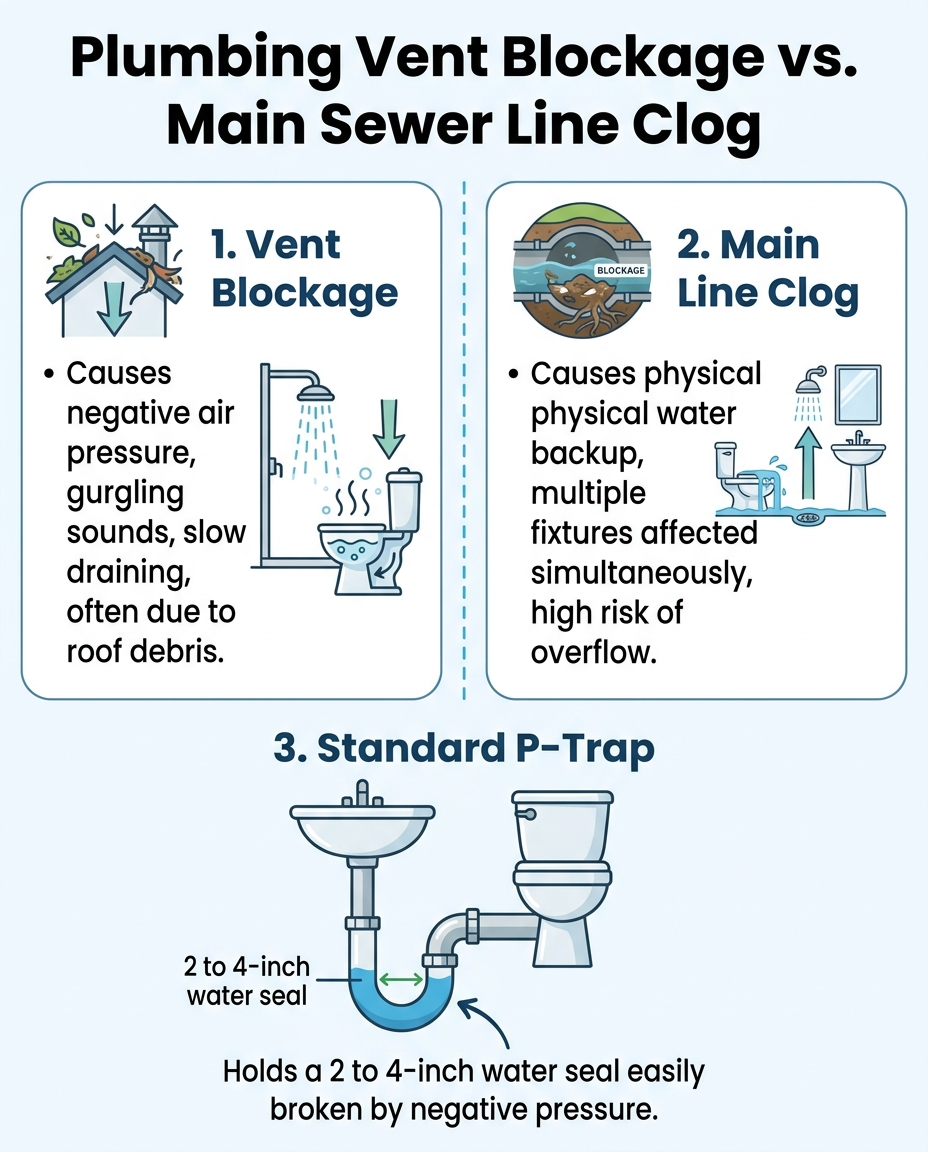 Plumbing Vent Blockage vs. Main Sewer Line Clog