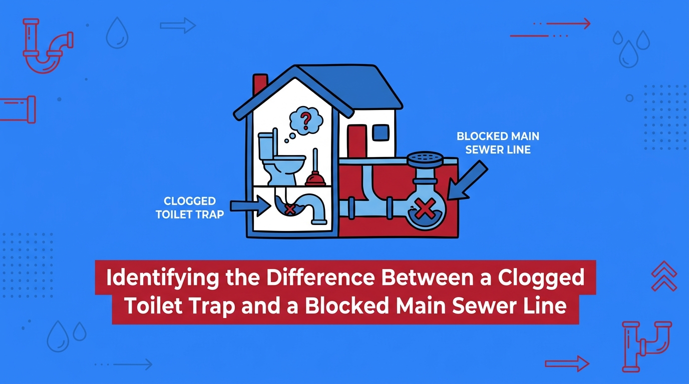 Identifying the Difference Between a Clogged Toilet Trap and a Blocked Main Sewer Line