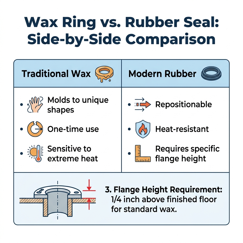 Wax Ring vs. Rubber Seal: Side-by-Side Comparison