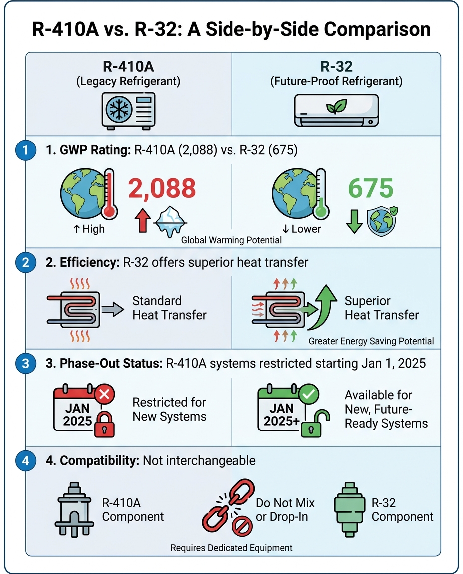 R-410A vs. R-32: A Side-by-Side Comparison