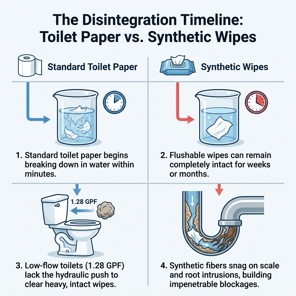 The Disintegration Timeline: Toilet Paper vs. Synthetic Wipes
