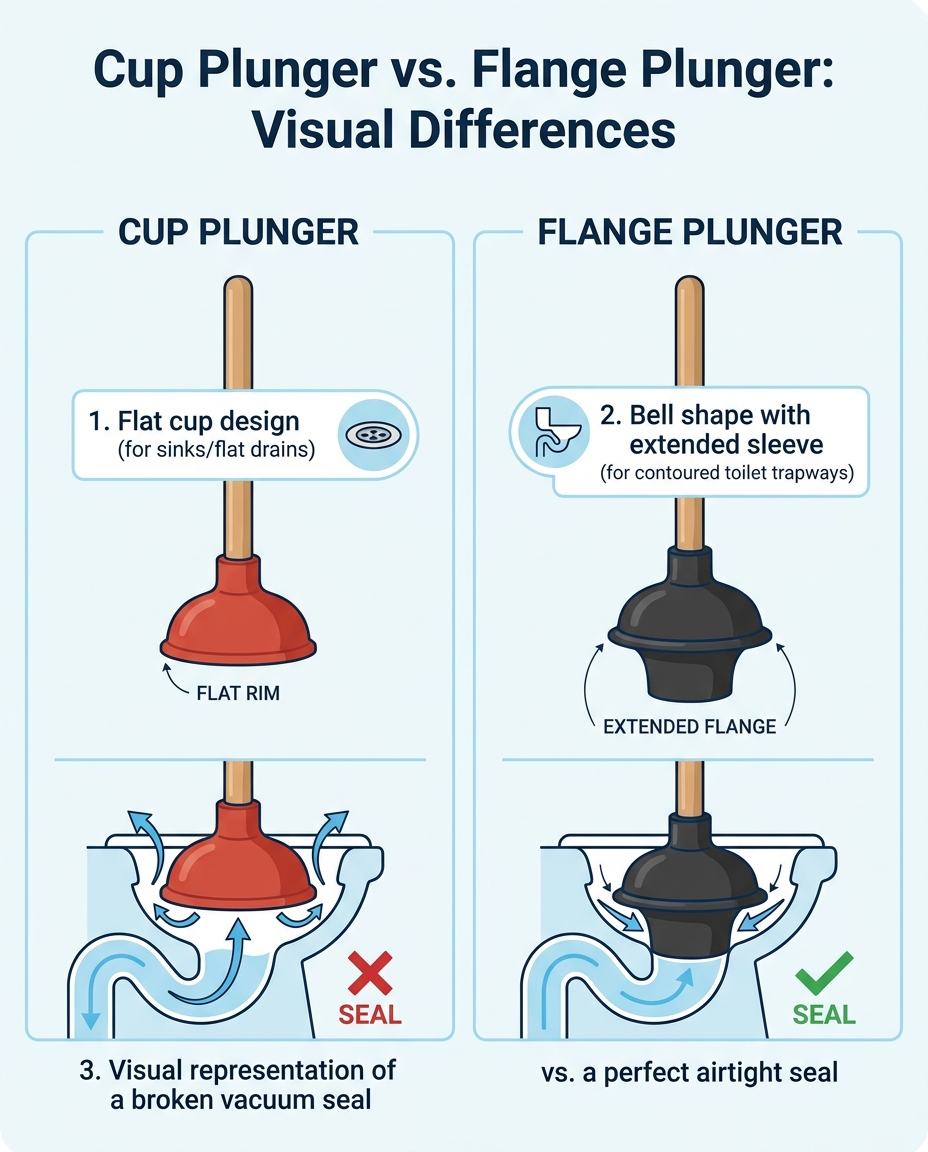 Cup Plunger vs. Flange Plunger: Visual Differences