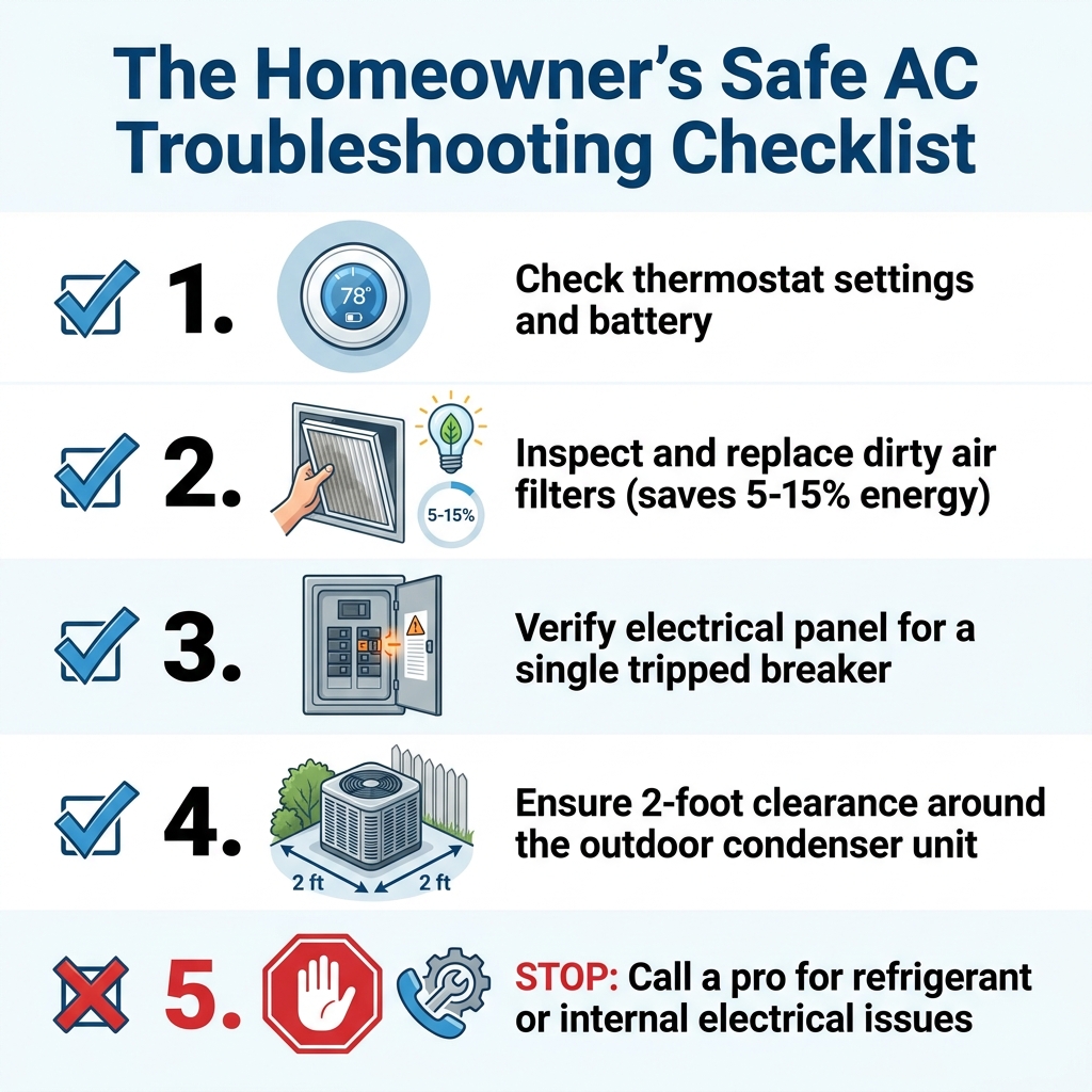 The Homeowner's Safe AC Troubleshooting Checklist