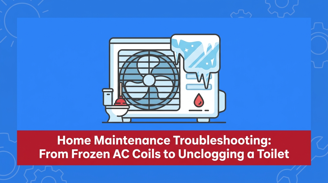 Home Maintenance Troubleshooting: From Frozen AC Coils to Unclogging a Toilet