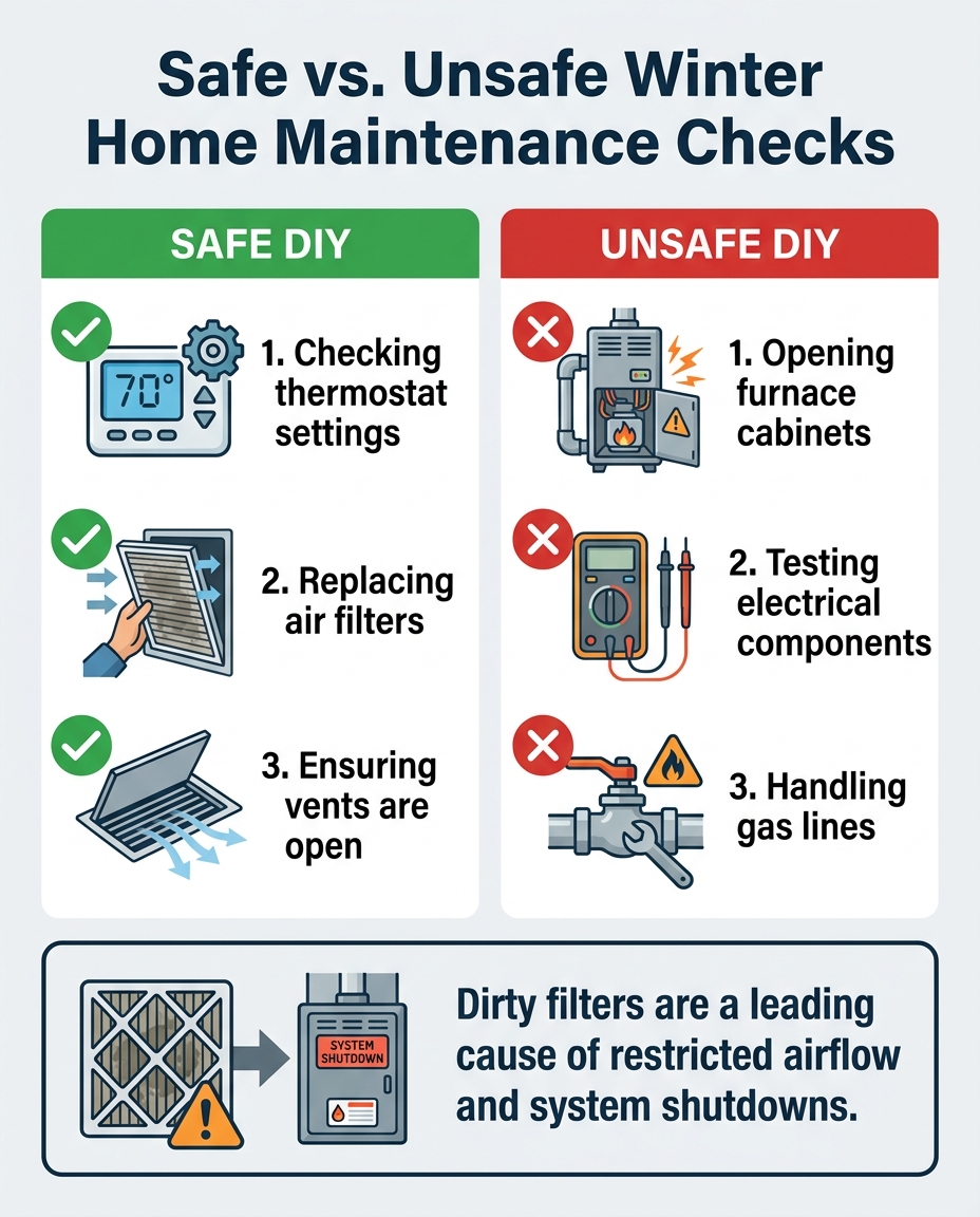 Safe vs. Unsafe Winter Home Maintenance Checks