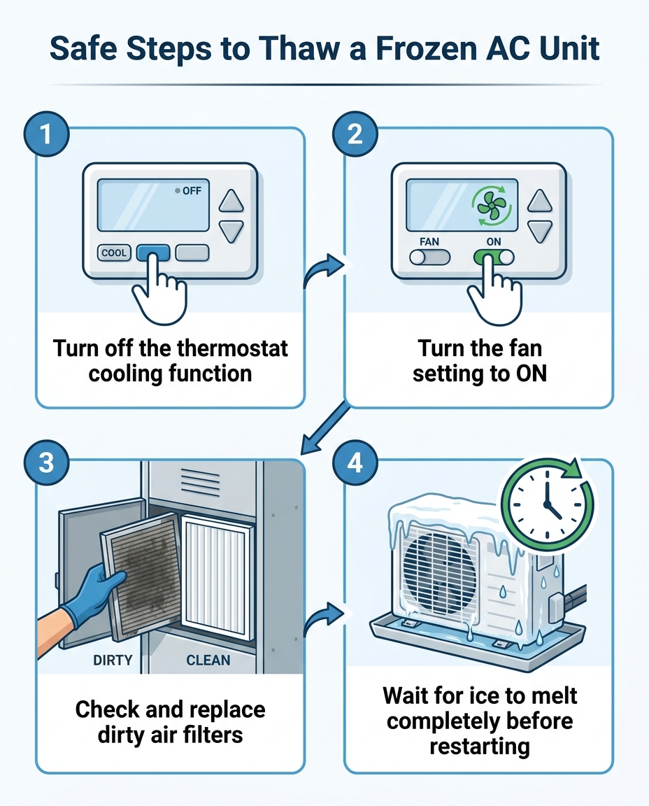 Safe Steps to Thaw a Frozen AC Unit