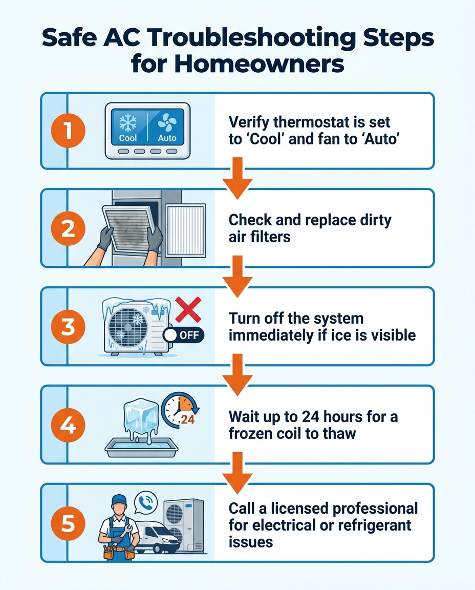 Safe AC Troubleshooting Steps for Homeowners