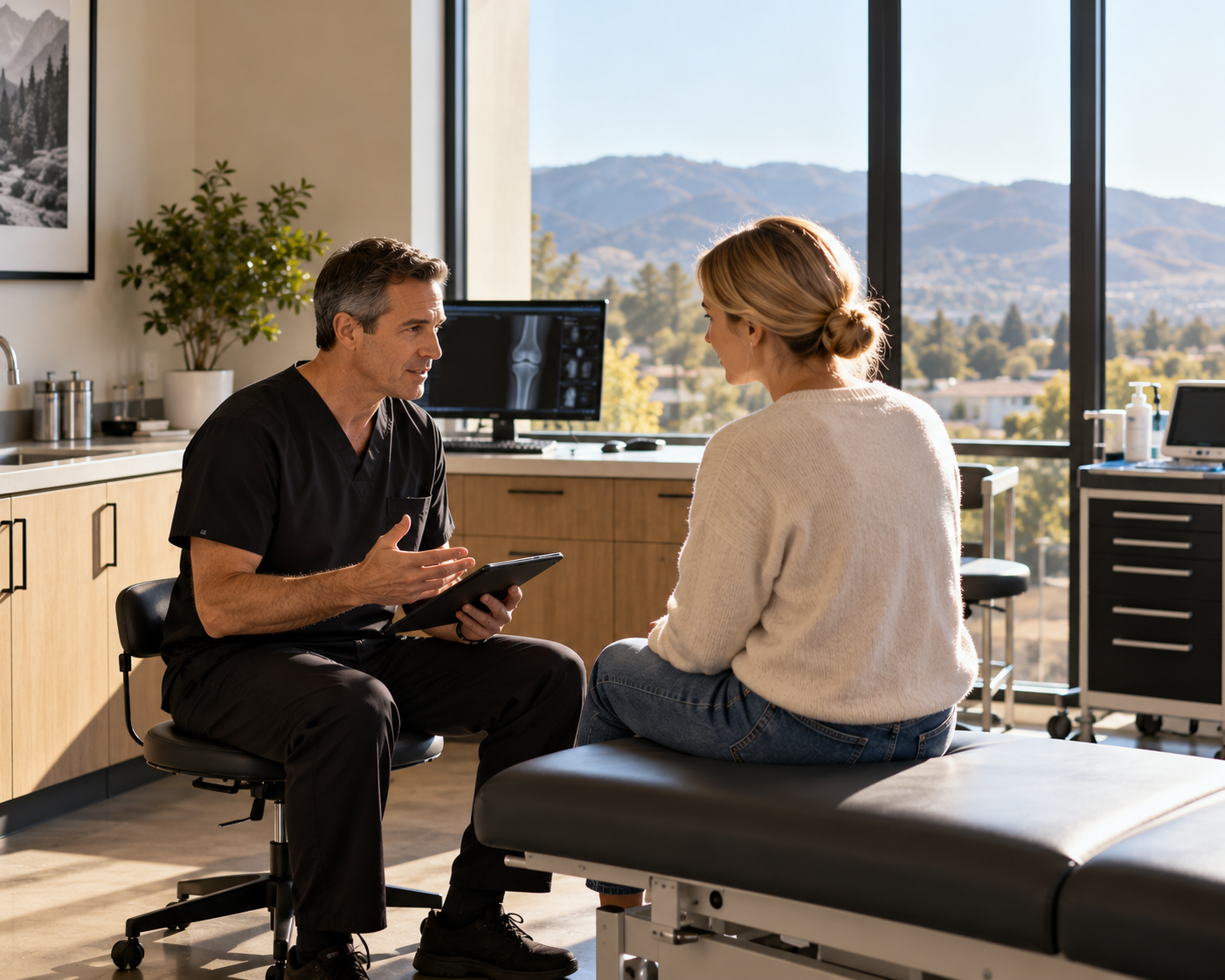 Doctor talking to patient