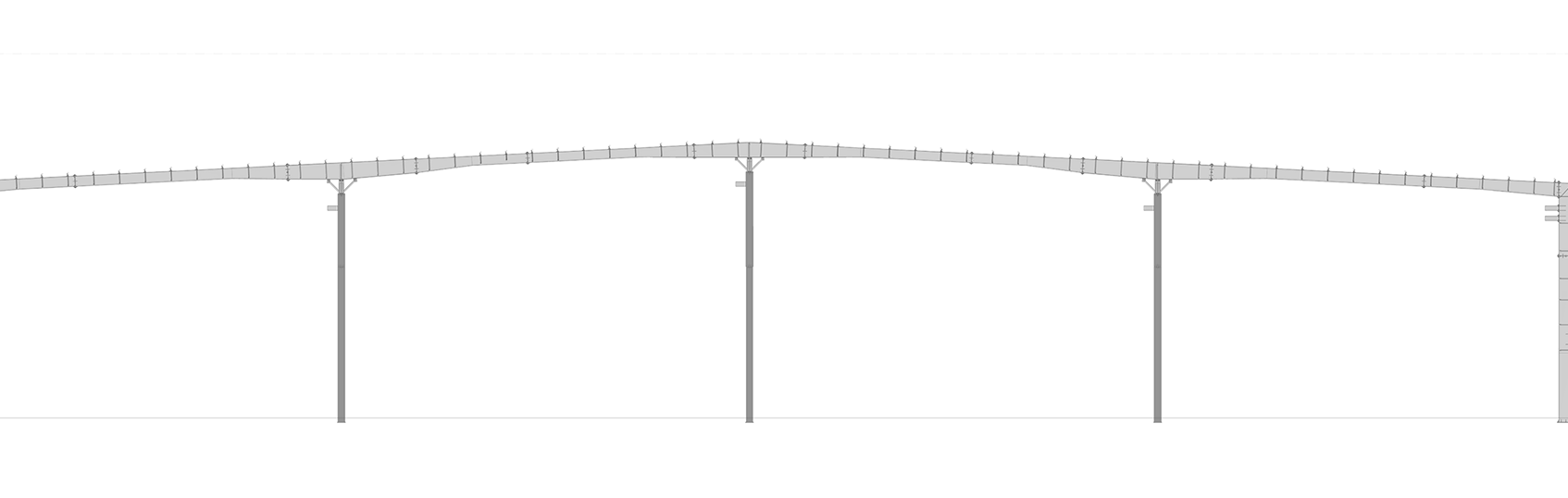 Continuous beam for structural steel construction in PEB