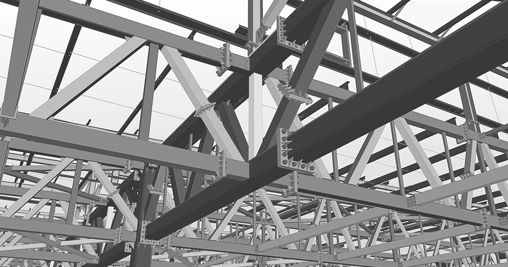 Steel truss system designed for supporting roofs, bridges, and large spans