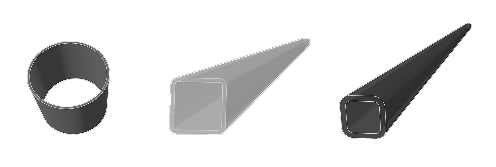 Hollow Structural Sections (HSS) tube steel used for modern, high-strength construction